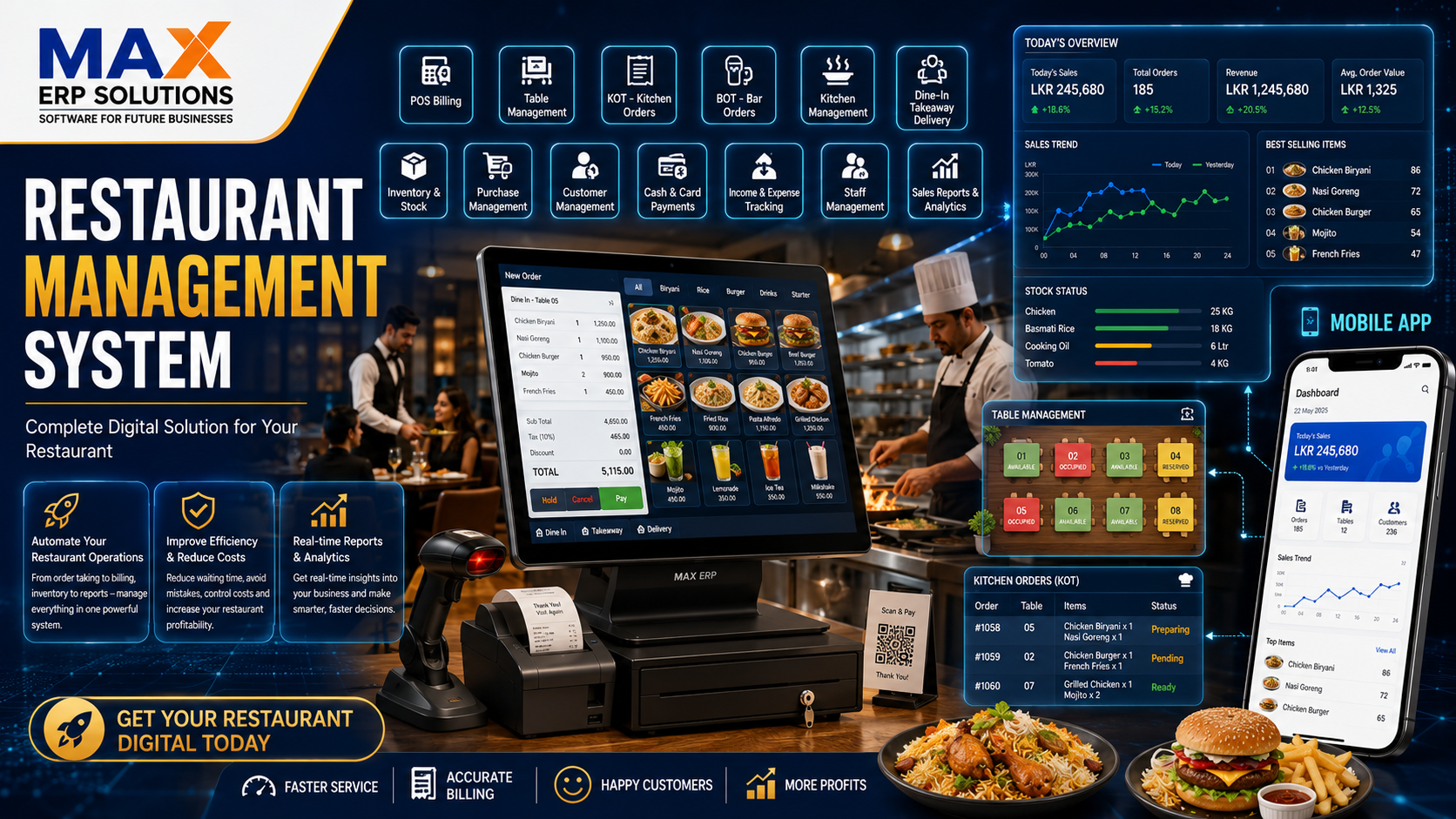 RESTAURANT MANAGEMENT SYSTEM - MAX ERP SOLUTIONS Sri Lanka